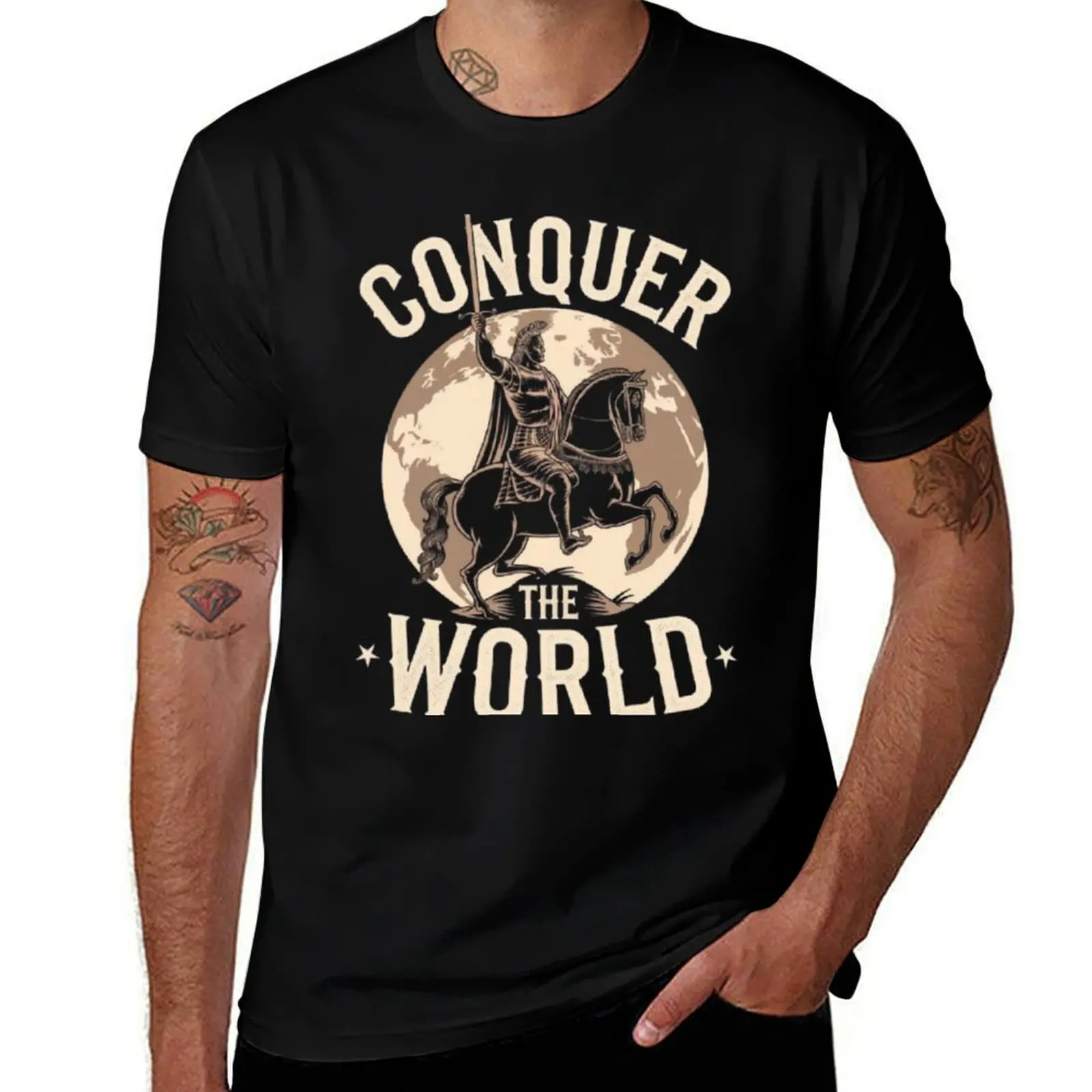 Macedonian Warrior Conquest T-Shirt Minimalist Plain Crew Neck T-Shirt