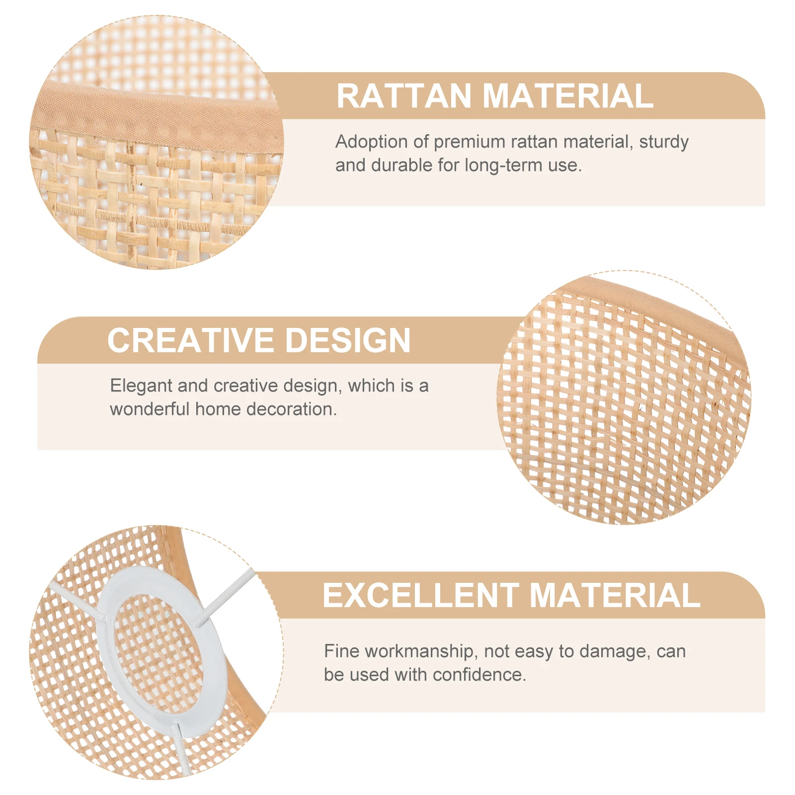 

Rattan Woven Ceiling Lamp Cover Sturdy Creative Hanging Lampshade Suitable for Home Living Room Study Room Decorative Light