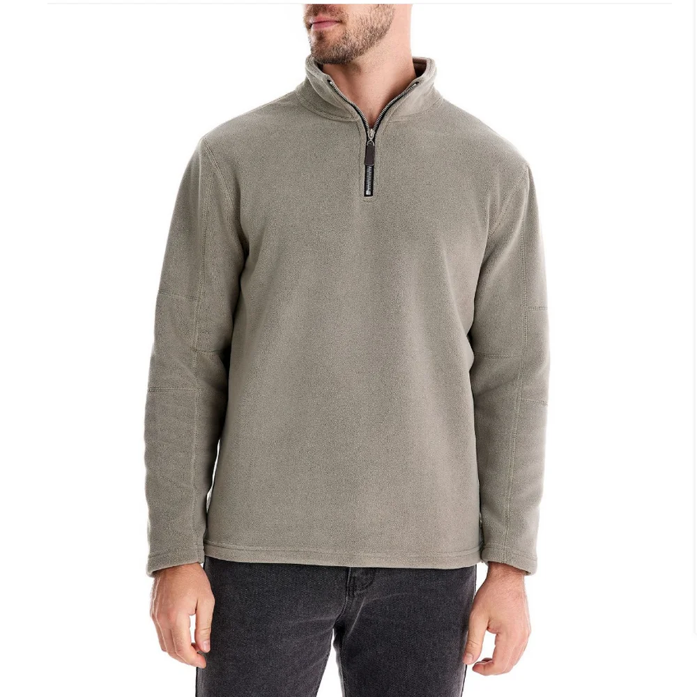 سترة رجالية للخريف والشتاء بنصف سحاب وأكمام طويلة وياقة واقفة من الصوف سترة دافئة للرياضات الخارجية والملابس غير الرسمية #1