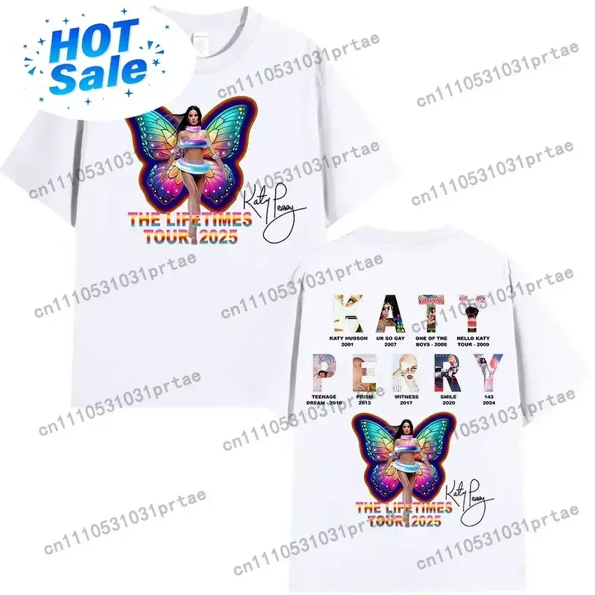Katy Perry The Lifetimes Tour 2025 Merch T Shirt Men Women Fashion Aesthetic Clothing T-shirts Vintage Oversized Cotton T-shirt