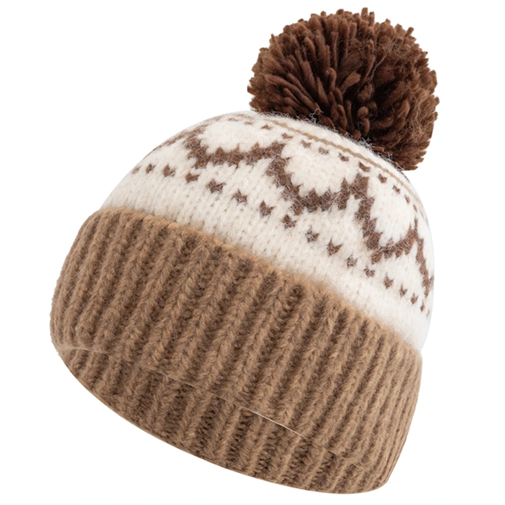 Hot Sale Women Winter Pompoms Knit Hat Fashion Fur Beanie Hats For Women Winter Gift