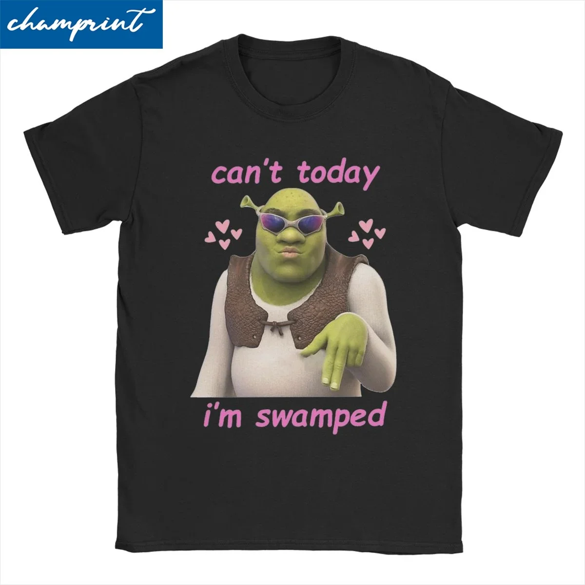 Can\'t Today, I\'m Swamped Shreks Men Women\'s T Shirts Humorous Tees Short Sleeve Round Collar T-Shirts Cotton Plus Size Tops