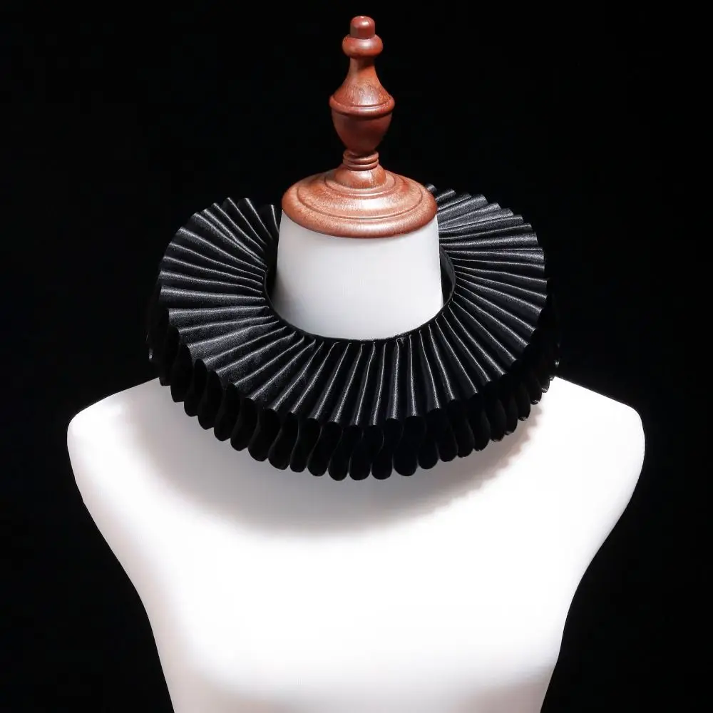 Detachable Shakespeare Neck Ruffled Collar Vintage Opera Renaissance False Collar Elegant Victorian Costume Retro Ruff Collar