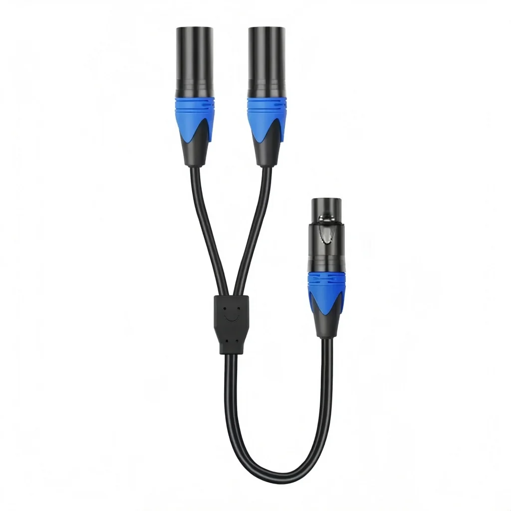 Cable divisor de audio XLR de 3 pines, 1 XLR hembra a doble XLR macho, cable divisor para micrófono, amplificador, mezclador de audio, escenario.