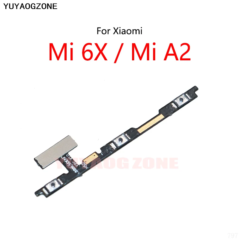 Power Button Switch Volume Mute Button On / Off Flex Cable For Xiaomi Mi 6X / Mi A2