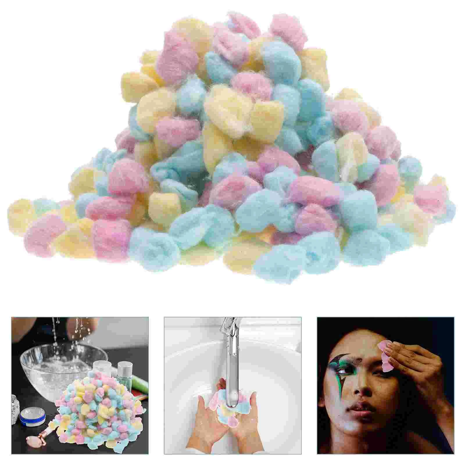 Face Wash Cotton Ball Balls for Makeup Cleaning Supplies Cleansing Colored Colorful