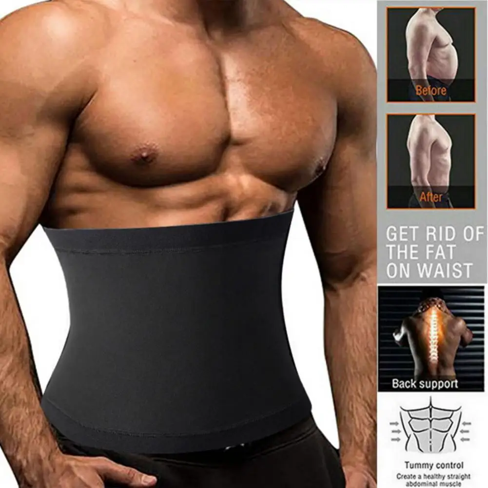 Men Belly Wrap Tear-resistant Male Beer Belly Stomach Wrap Sweat Band Soft Cozy Men Waist Slimming Belt Fitness Supplies