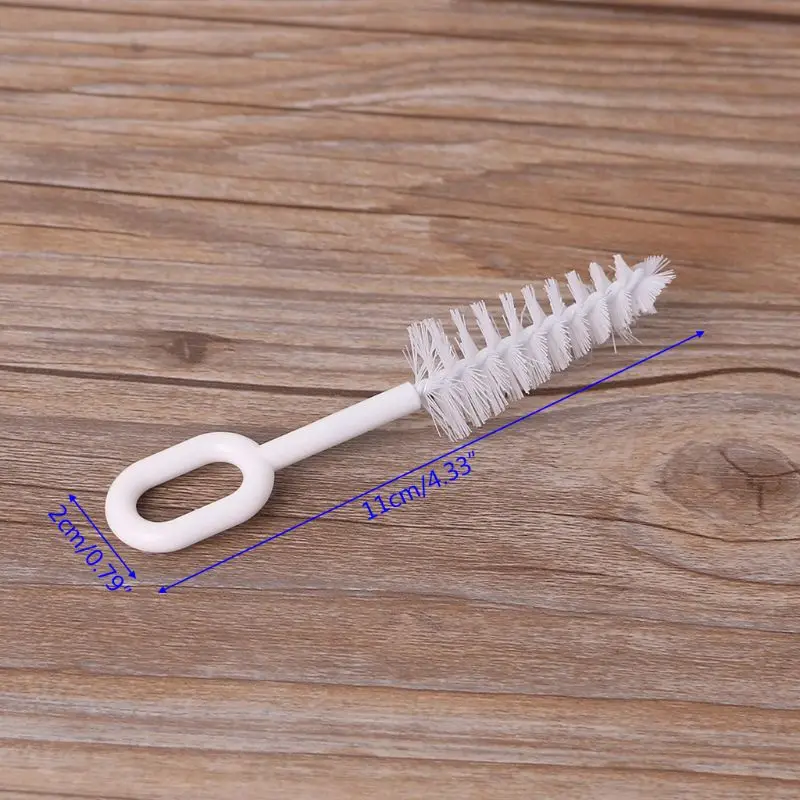 5 Pcs/Set Baby Nipple Milk Bottle Brush Pacifier Cleaner Brushing for All Nipples White Brush Coffee Cup Glass Bottles