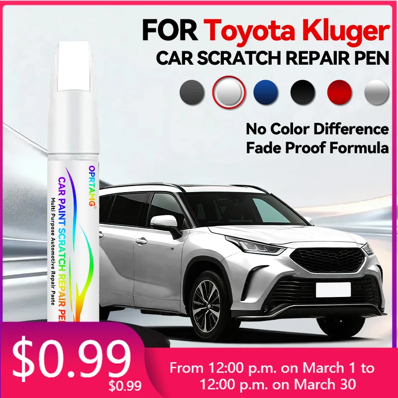 

Car Paint Repair Pen Touch Up Scratch Remover DIY Auto Accessories For Toyota Kluger White 070 Blue 8x8 Brown 4x9 BlackPurpose V