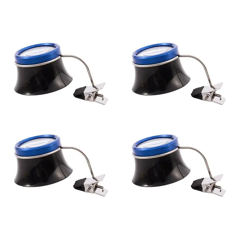 

-[A51I Digital]4Pcs 5X Clip-On Eye Loupe Eyeglass Magnifier Magnifying Glass Lens For Repair Work