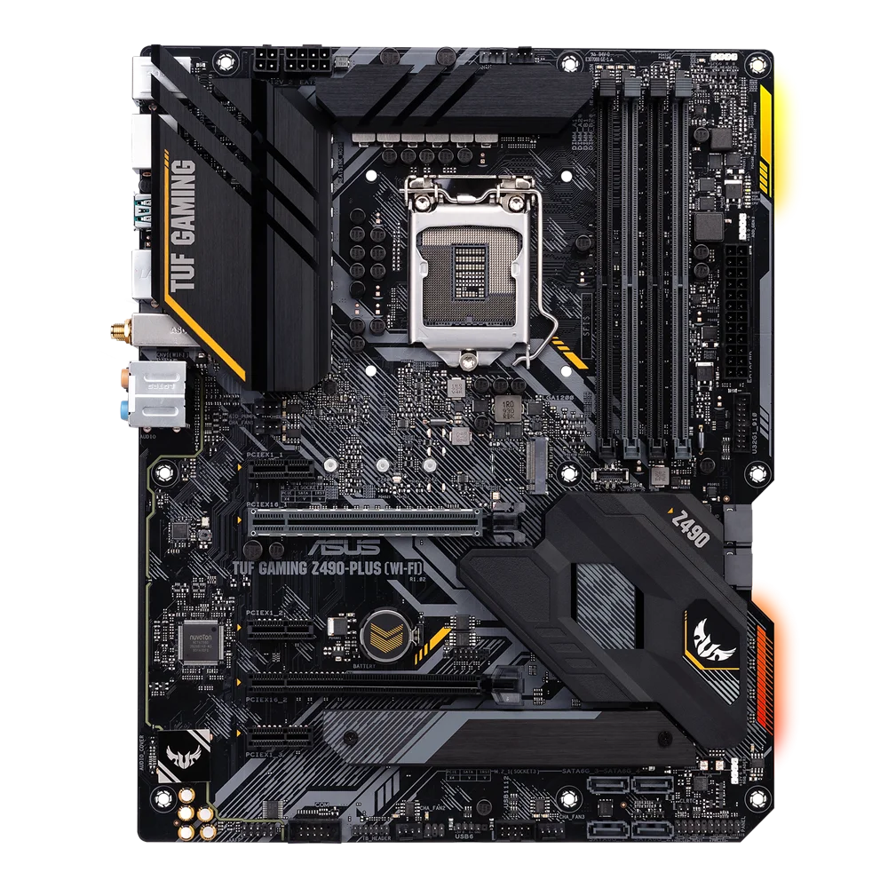 Asus TUF GAMING Z490-PLUS (WI-FI) LGA 1200  Intel Z490 support  i3-10300 10500 10600 11600 11700 11900 cpu M.2 DDR4 128GB