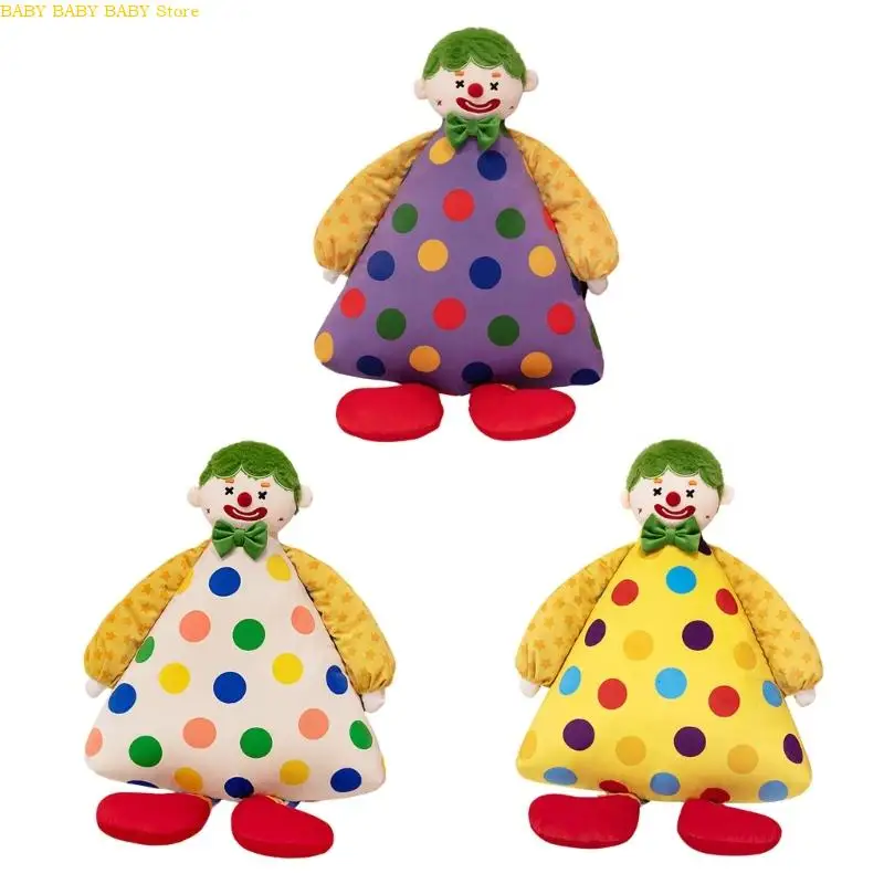 

Q81A Lovely Clown Stuffed Pillow Toy Plush Doll For Preschooler Stress Relieving Doll