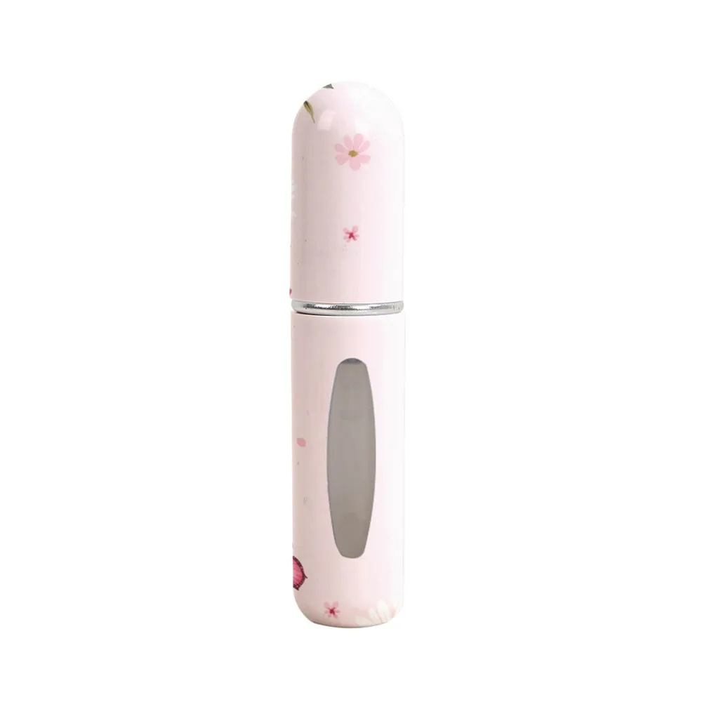 Impressão portátil mini garrafa de perfume recarregável 5ml spray garrafa rotativa à prova de vazamento recipientes cosméticos vazios viagem