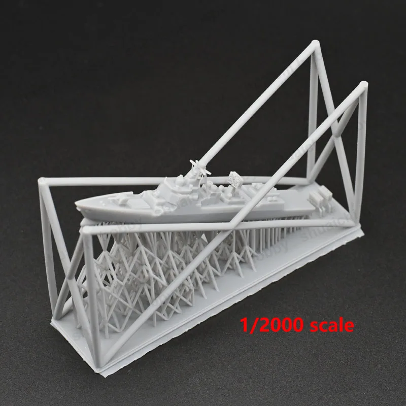 2PCS 1/2000 1500 1250 Scale Type 052DL Tangshan-class Destroyer Model 3D Printed  Full-Hull Waterline Warship for DIY Collection view 5