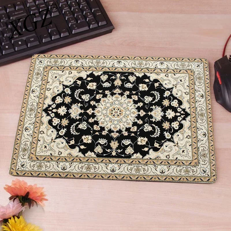 Persian Rug Mat Mousepad Carpet Pattern laptop PC Mouse Pads Square Home Office Table mats Decor Craft Rubber Decorative