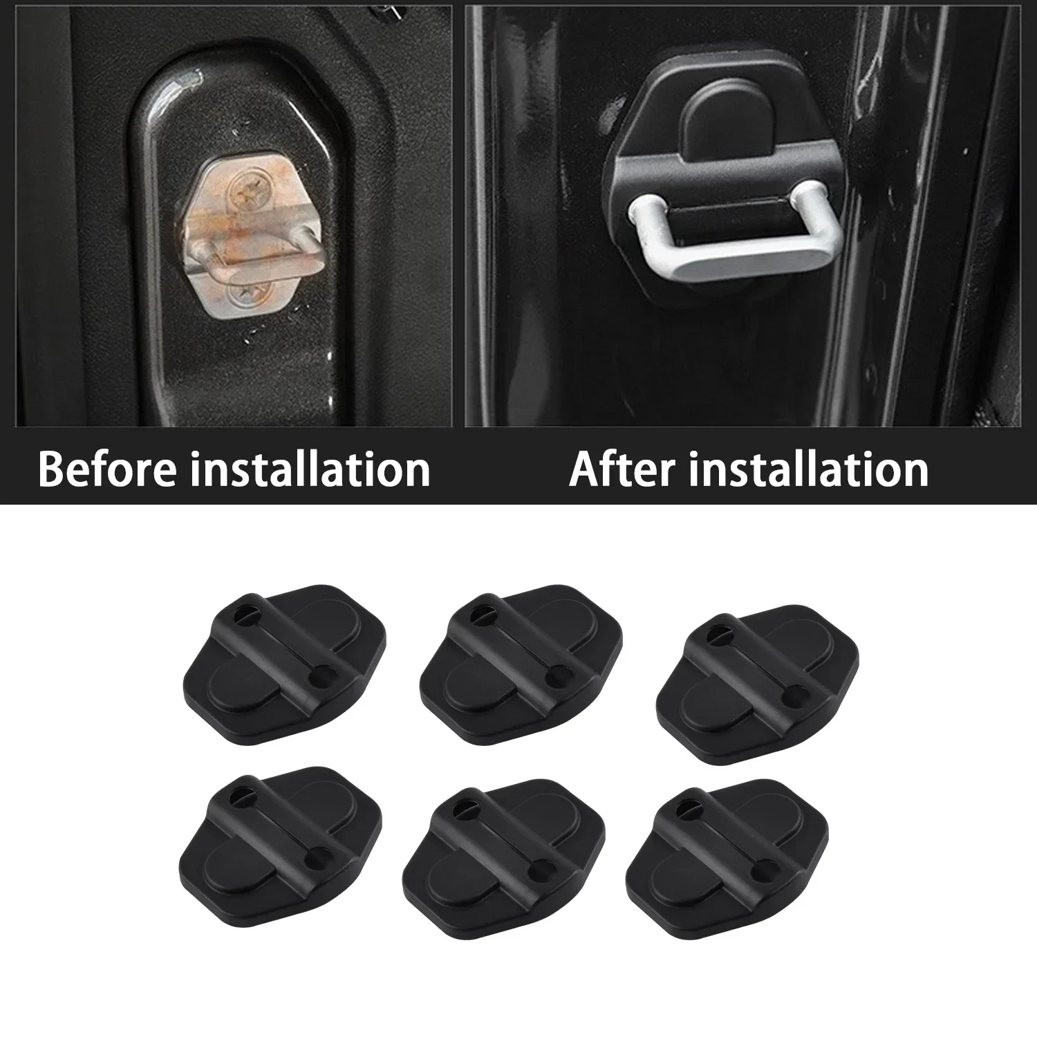 8pcs Car Door Lock Cover Screw Protector Trim Auto Interior Accessories For Jeep Wrangler JL JT 20182009 2010 2021 Accessories