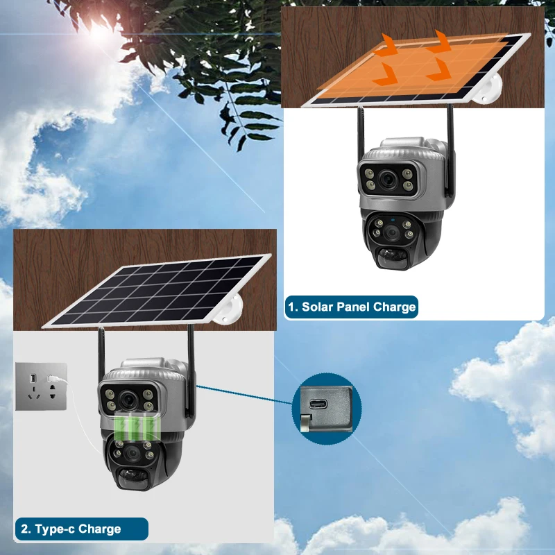 Cámara PTZ HD de 8MP, Wifi, 4K, lente Dual para exteriores, pantallas duales, PIR, seguimiento automático, cámara IP CCTV, Audio, vídeo, vigilancia V380 Pro Cam