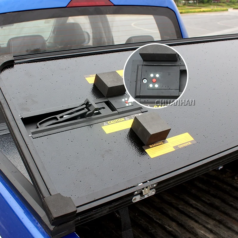 Hard Tri-Fold Tonneau Cover, Aluminum Waterproof Truck Bed Lid for Isuzu D-Max Pickup, Heavy Duty Lockable Cargo Box, 5ft Bed