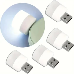 4pcs Mini USB Night Light Warm White Eye Protection Book Reading Light USB Plug Computer Mobile Power Charging LED Night Lamp