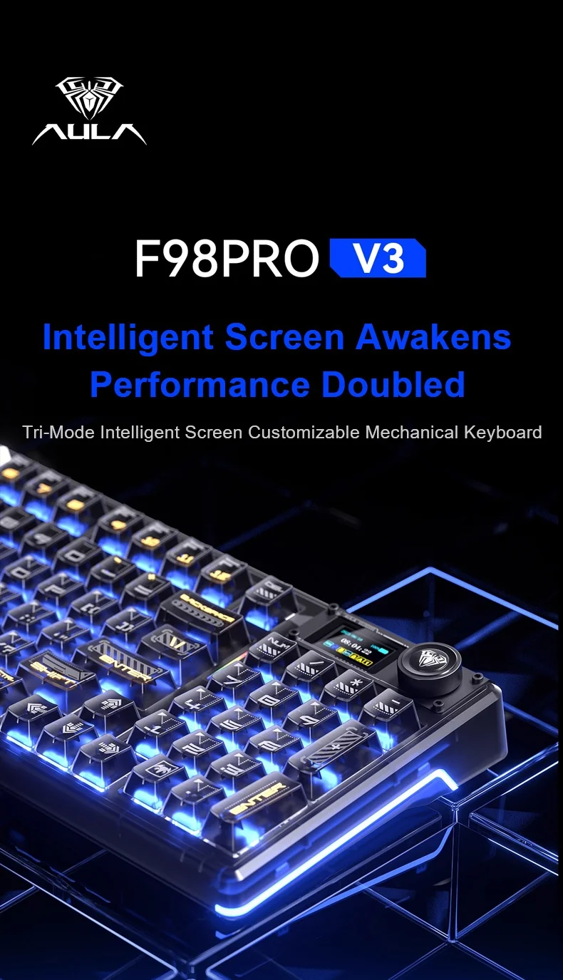 AULA F98Pro V3 Mechanical Keyboard 3-mode Wireless Bluetooth Hot