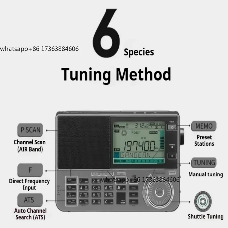 Portable All-band Radio Multi-band Stereo All-band Radio with Timer Function for Shutting Down and Alarm Clock Feature