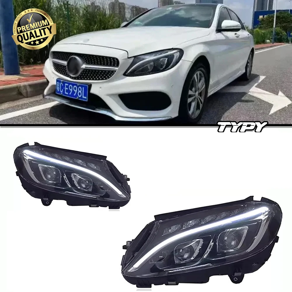 

TYPY Car For Benz C-Class W205 Headlight 2015-2018 Upgrade Modified New DRL Dynamic Turn Signal LED Headlight Auto Accessories