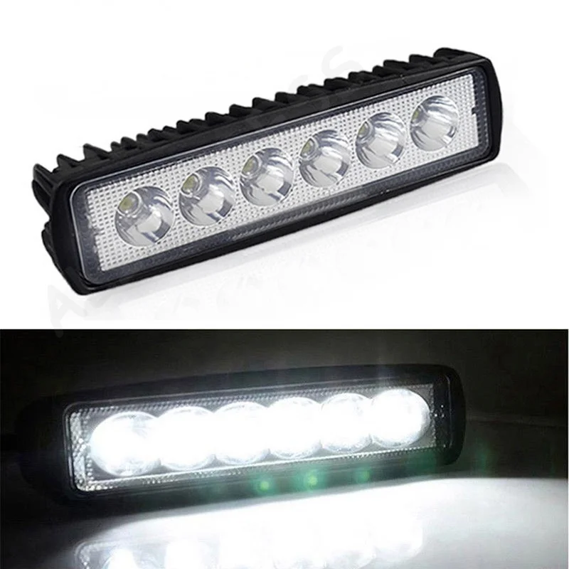 

Powerful 12V 18W LED Work Light for Cars, 6000K Brightness, IP67 Waterproof Off-Road Head Lamp, White Flood Spot Light Bar