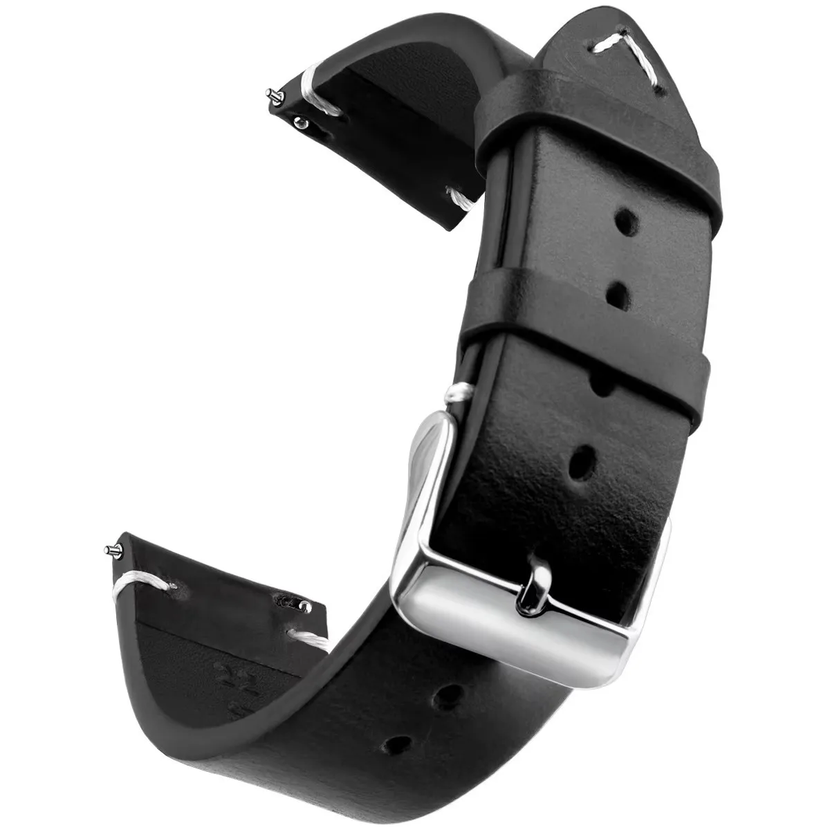 Retro oil wax color changing cowhide watch strap with intelligent quick release ultra-thin leather strap
