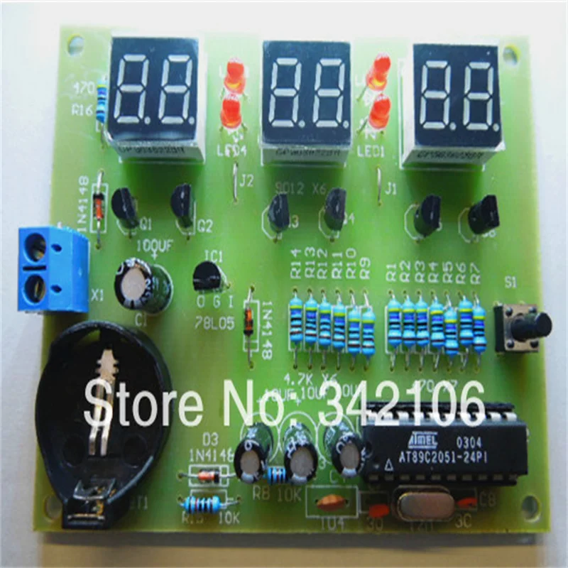 

Electronic Clock Kit with Six Digital, AT89C2051, Spare Parts