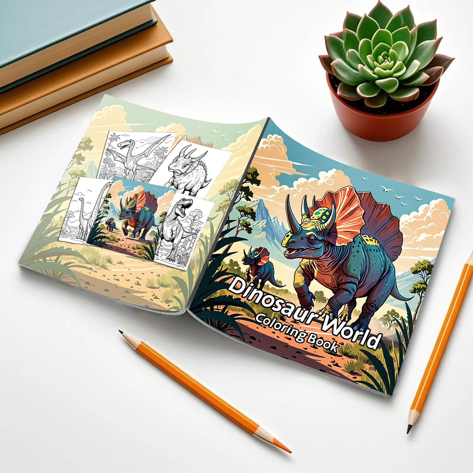 Dinosaur World Coloring Book for Adults And Teens Featuring Cute Kill Time Graffiti Painting Drawing Art Book Halloween gift