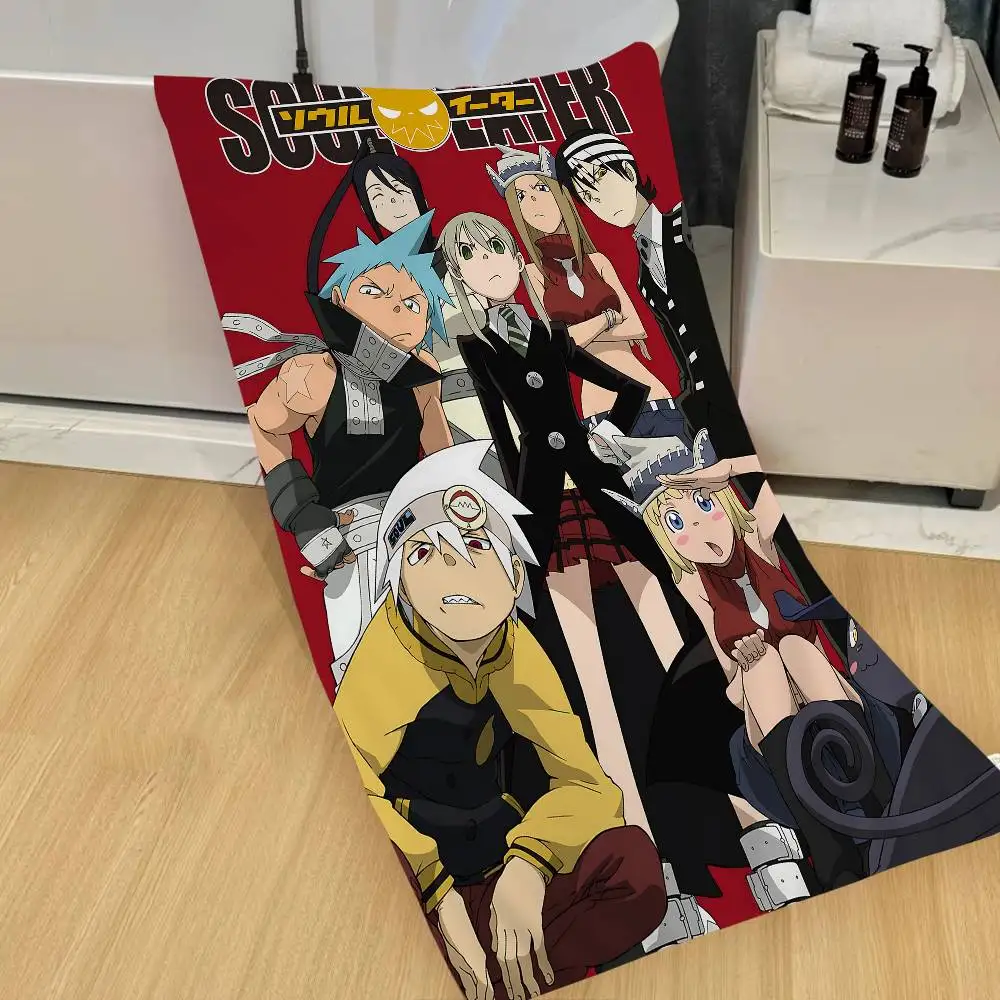 S-Soul E-Eater Anime Microfiber Blanket Quick Drying Beach Towels Oversized Printing Super Absorbent Pool Towel Blanket