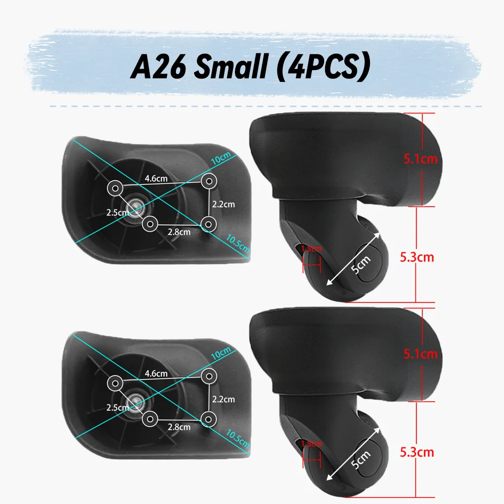 Substituição de roda universal para samsung, mala giratória, suave, silenciosa, amortecedor, adequado para samsung, a26, a26