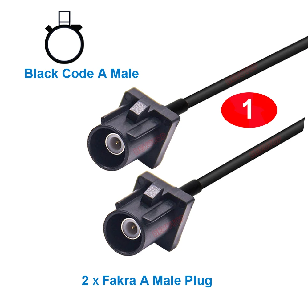 1PCS Black Fakra A Extension Cable Male & Female RG174 Jumper for DAB AM FM Auto Cable 10CM~20M Customized