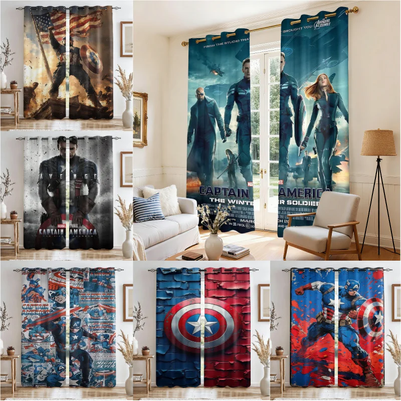 

Шторы с изображением героев Marvel: Капитан Америка, темные шторы для спальни, подарок для детей и взрослых, для фанатов Marvel