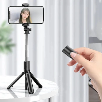 Yeni kablosuz Bluetooth Selfie sopa cep telefon tutucu kablosuz uzaktan deklanşör ile geri çekilebilir taşınabilir çok fonksiyonlu Tripod