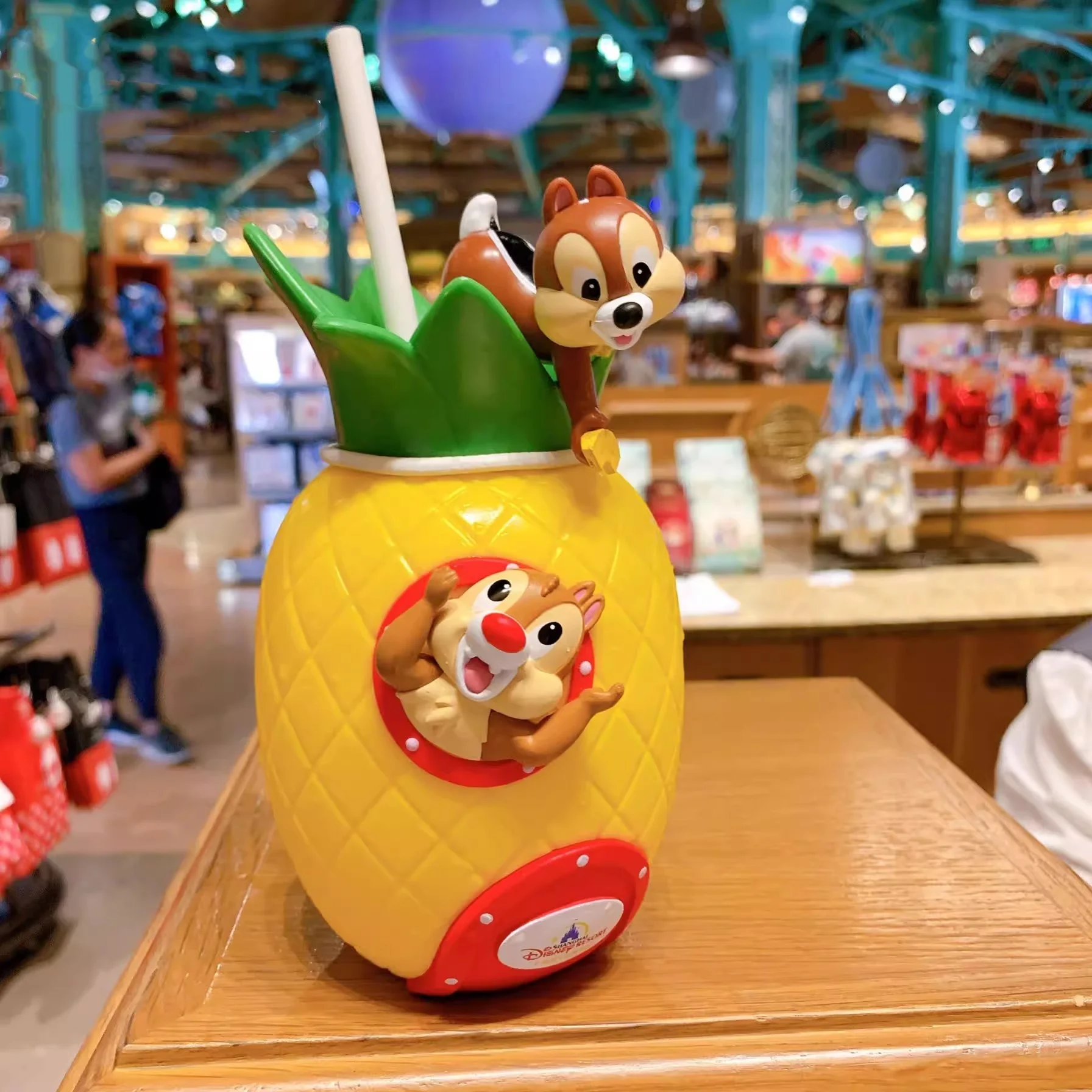 Shanghai Disneyland Chip 'n' Dale 3D Cartoon Lovely Straw Cold Drink Cup/Water Bottle Children's Gift Souvenir view 2