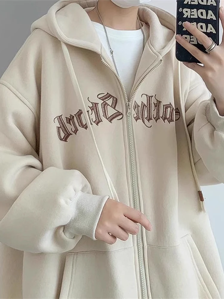 

Американский кардиган на молнии с капюшоном, толстовка-куртка, мужская свободная повседневная одежда оверсайз для пар, весенне-осенняя коллекция