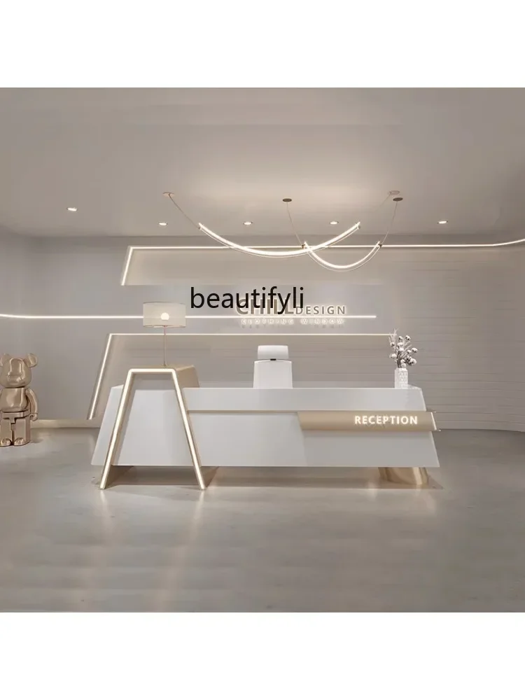 cc182l Beauty Salon Bar Cashier Counter Small Modern Minimalist Company Hotel Reception Desk