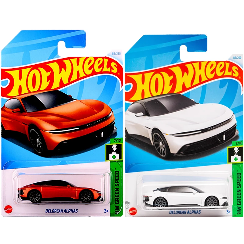 Original Hot Wheels Car Delorean Alpha5 Boys Toys Diecast 1:64 HW Green Speed Vehicles Models Collection Birthday Gift