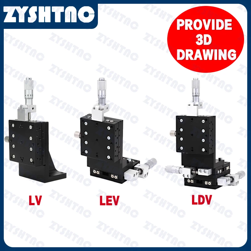 Z Axis LV40/60/80 XYZ Axis LDV60/80 Manual Displacement Vertical-lift Fine Tuning Platform Cross Guide Linear Stage Sliding