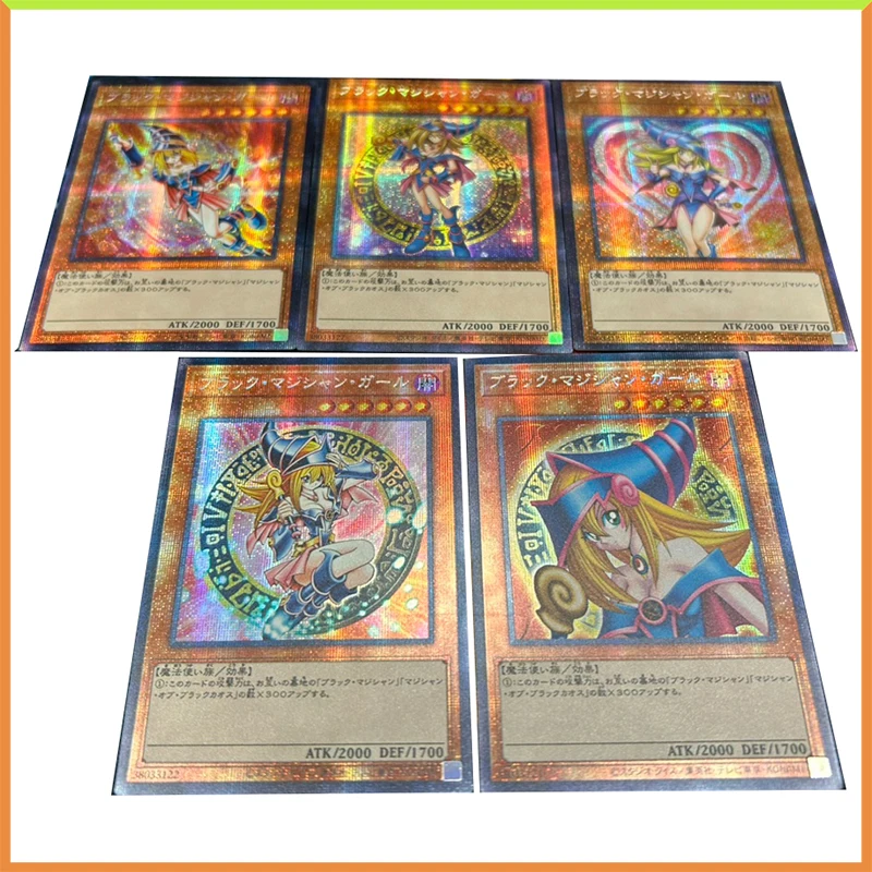 Anime Yu-Gi-Oh DIY ACG Tabletop Battle Games Laser Cards Toys for boys Black Magician Girl Collectible Cards Birthday Present