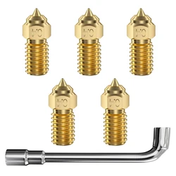 For Creality  Ender 5 S1/Ender 7 Creality Ender 3 V3 SE M6 Nozzles 0.4mm 5PCS High-Speed Brass Nozzles 3D Printer Accessories