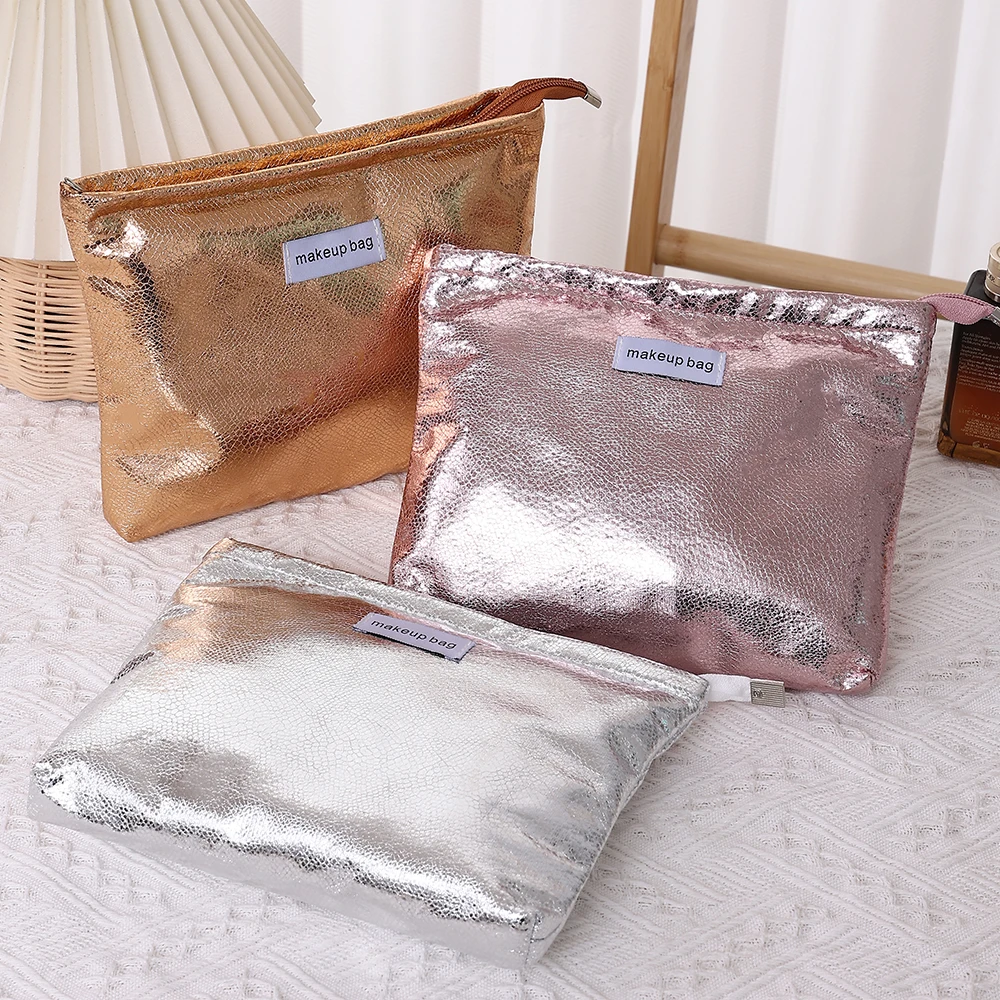 موضة لامعة الترتر حقيبة مستحضرات التجميل المحمولة المرأة مخلب زيبر الحقيبة حقيبة يد ماكياج مستلزمات التجميل تخزين أكياس مربعة بالجملة