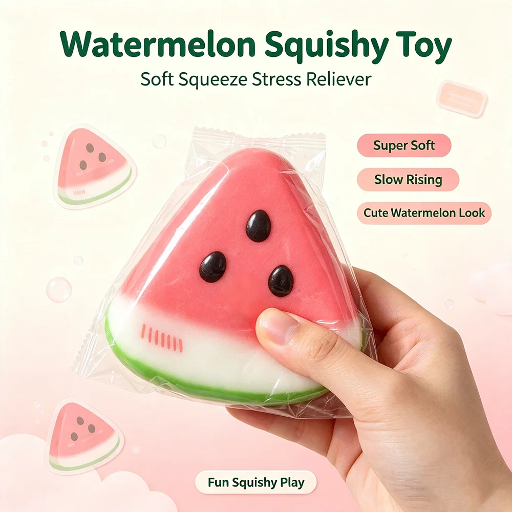 Niedliches Wassermelonen-Squishy-Spielzeug, langsam aufsteigendes Frucht-Quetschspielzeug, Fidget-Spielzeug zur Stresslinderung, Anti-Angst-Soft-Dekompressionsspielzeug als Geschenk. – Detail 4