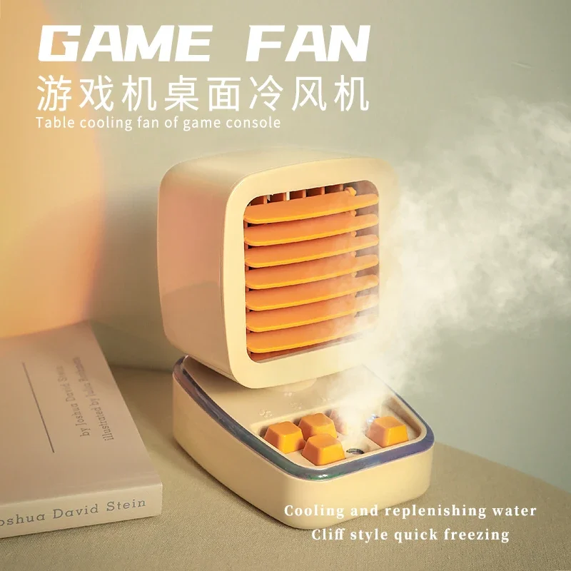 110V/220V Retro Gaming Console-Inspired Mini Fan with Mist Spray Function for Quick Cooling