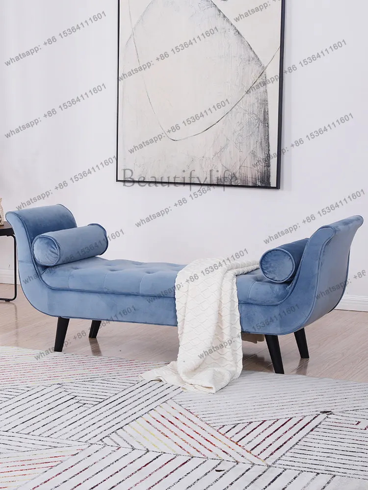 American fabric foot stool modern minimalist Nordic bedroom shoe changing stool
