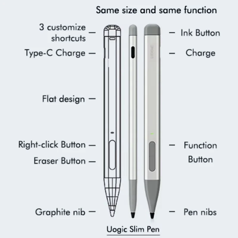 For Pro11 MPP2.0 Active Pen 4096 Pressure Sensitivity Stylus for Pro 10 X 9 8 7 6 5/Go 4 3 2 1 +Nib B-ELEC