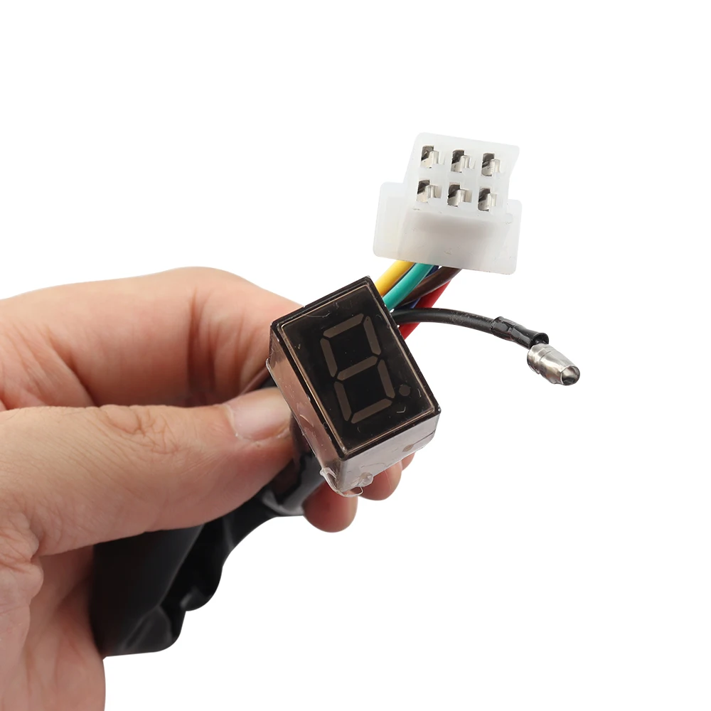 Universal Digital Gear Display for Motorcycle, LED Gear Indicator Speedometer with Shift Lever Sensor