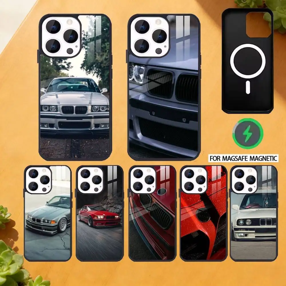 

M3 E36 Power Oldtimer Car Phone Case For iPhone 17,16,15,14,13,12,Plus,Pro,Max for Magsafe Magnetic Wireless Charging