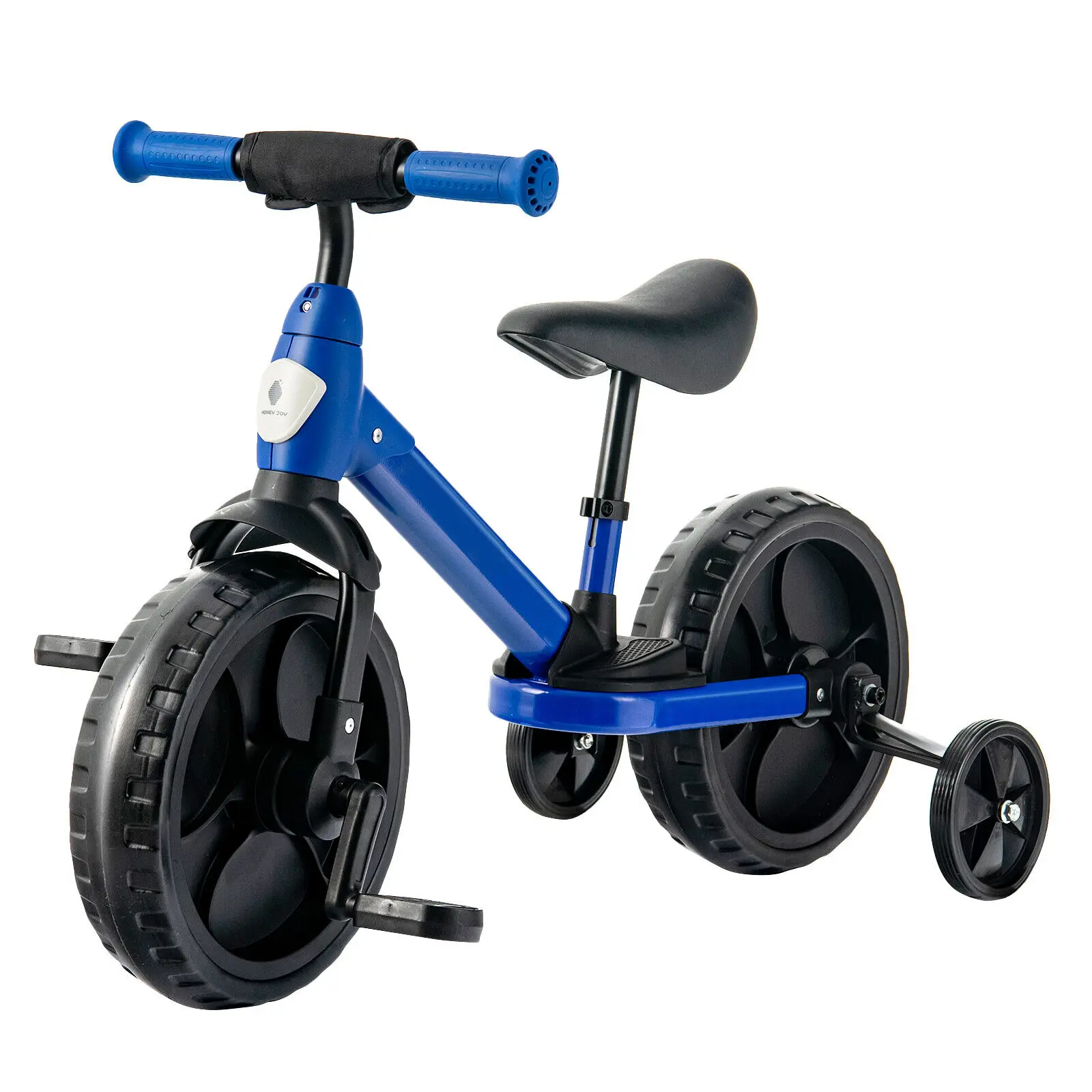 Babyjoy 4-in-1 Kids Training Bike Toddler Tricycle w/ Training Wheels & Pedals Blue